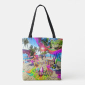 Beach Canvas tas Family Sand Welcome Balloons (Achterkant)