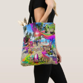 Beach Canvas tas Family Sand Welcome Balloons (Dichtbij)