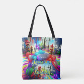Beach Canvas tas Family Sand Welcome Balloons (Achterkant)