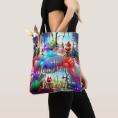 Beach Canvas tas Family Sand Welcome Balloons (Dichtbij)