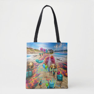 Beach Canvas tas Family Sand Welcome Balloons