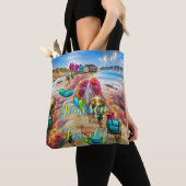 Beach Canvas tas Family Sand Welcome Balloons (Dichtbij)