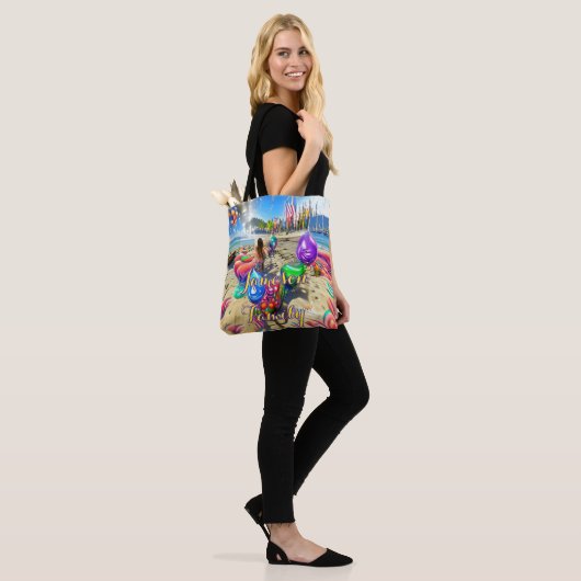 Beach Canvas tas Family Sand Welcome Balloons (Op model)