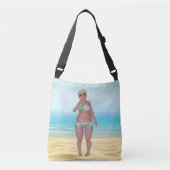 Beach Canvas tas met Funny Bathing Beauty (Voorkant)