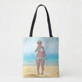 Beach Canvas tas met Funny Bathing Beauty (Voorkant)