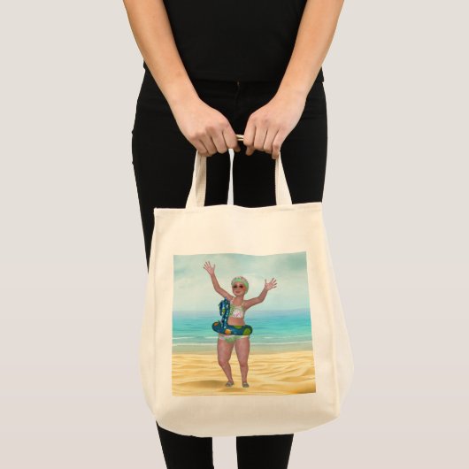Beach Canvas tas met Funny Bathing Beauty (Voorkant (product))