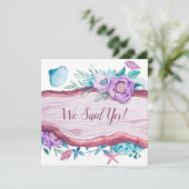 Beach Caribbean thema huwelijksreceptie Kaart (Staand voorkant)