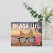 BEACH CAT GINGER SUNGLASSES BRIEFKAART (Staand voorkant)