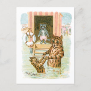 Beach Cats door Louis Wain Briefkaart