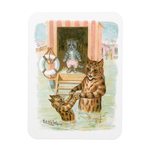 Beach Cats door Louis Wain Magneet (Verticaal)