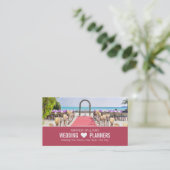 Beach-ceremonie, bruiloft-evenementsplanner visitekaartje (Staand voorkant)