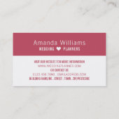 Beach-ceremonie, bruiloft-evenementsplanner visitekaartje (Achterkant)