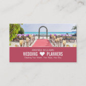 Beach-ceremonie, bruiloft-evenementsplanner visitekaartje (Voorkant)
