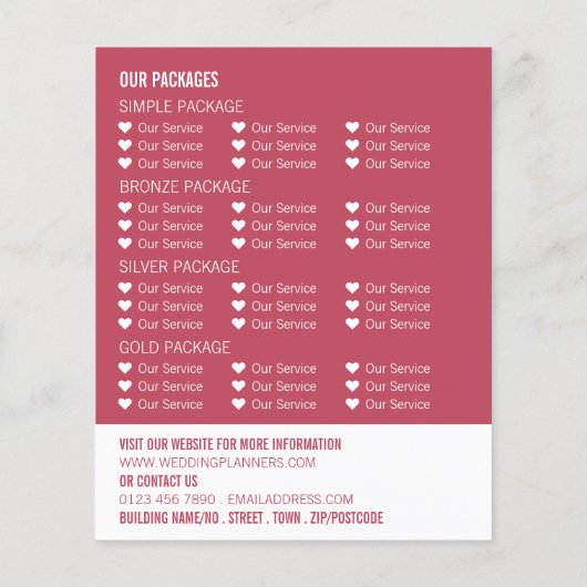 Beach-ceremonie, bruiloft-gebeurtenissenplanner Ad Flyer (Achterkant)