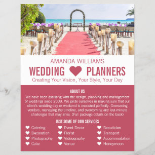 Beach-ceremonie, bruiloft-gebeurtenissenplanner Ad Flyer