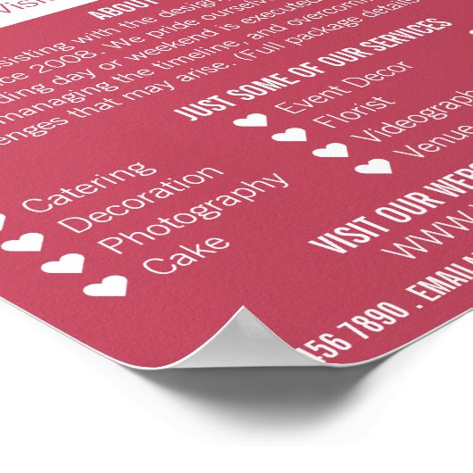 Beach-ceremonie, bruiloft-gebeurtenissenplanner Ad Poster (Hoek)