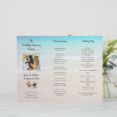 Beach Ceremony Program Photo Template Starfish (Staand voorkant)