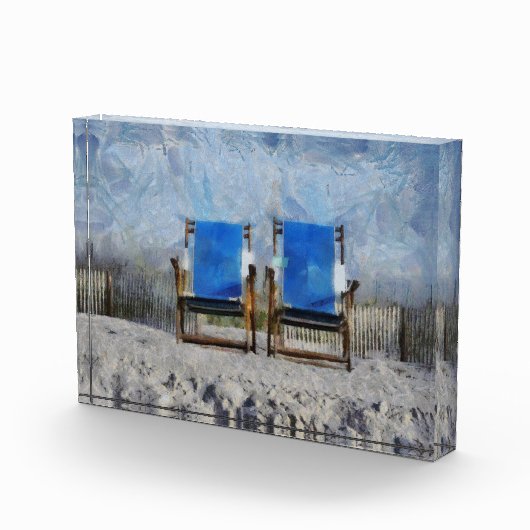 Beach Chairs AcrylBlock Fotoblokken (Rechts)