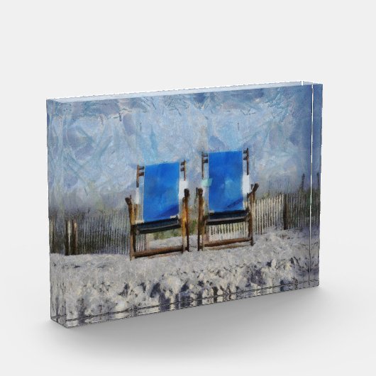 Beach Chairs AcrylBlock Fotoblokken (Links)