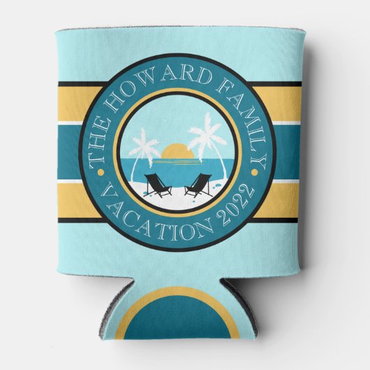 Beach Chairs and Sunset Logo Blikjeskoeler (Voorkant)