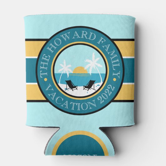 Beach Chairs and Sunset Logo Blikjeskoeler (Achterkant)