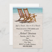 Beach Chairs Birthday Party Uitnodigingen (Voorkant / Achterkant)