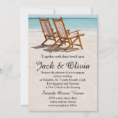 Beach Chairs Destination Wedding Invitation Kaart (Voorkant)