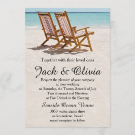 Beach Chairs Destination Wedding Invitation Kaart