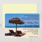 Beach Chairs Destination Wedding Invitation Kaart (Voorkant / Achterkant)