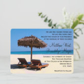 Beach Chairs Destination Wedding Invitation Kaart (Staand voorkant)