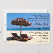 Beach Chairs Destination Wedding Invitation Kaart (Voorkant)