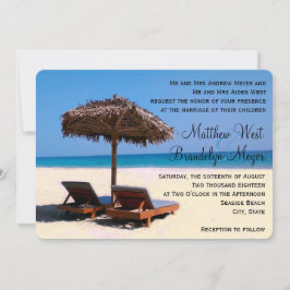 Beach Chairs Destination Wedding Invitation Kaart