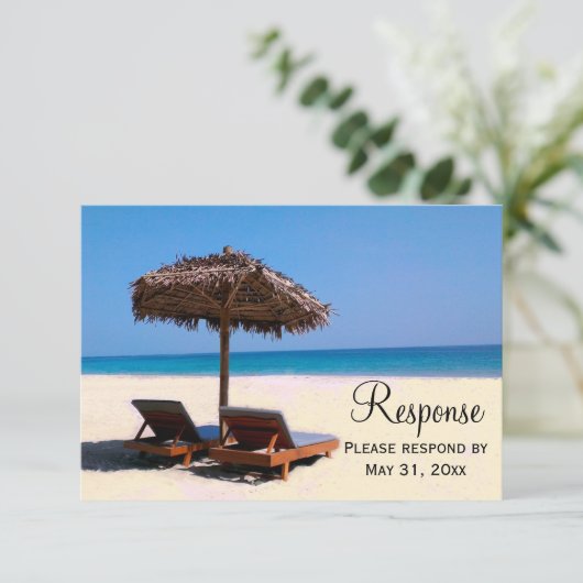 Beach Chairs Destination Wedding RSVP (Staand voorkant)