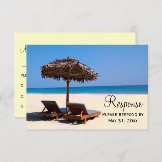 Beach Chairs Destination Wedding RSVP (Voorkant / Achterkant)