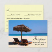Beach Chairs Destination Wedding RSVP Kaartje (Voorkant / Achterkant)
