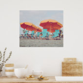 Beach Chairs in Blue and Oranje Photo Poster (Keuken)