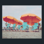 Beach Chairs in Blue and Oranje Photo Poster<br><div class="desc">De Ketsen van de Beach in Blauw en het Oranje Poster van de Foto</div>