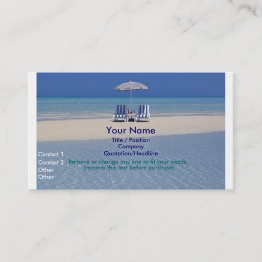 Beach Chairs on Sandbar visitekaartje II (Voorkant)
