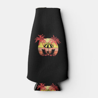 Beach Chairs Parasol Summer Sunset 80s Palm Tree Flesjeskoeler