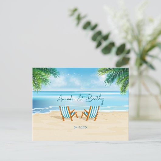 Beach Chairs Response RSVP Briefkaart (Staand voorkant)