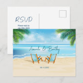 Beach Chairs Response RSVP Briefkaart (Voorkant / Achterkant)