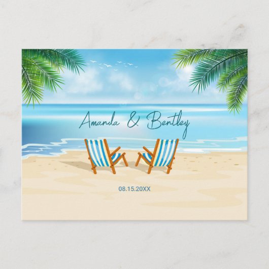 Beach Chairs Response RSVP Briefkaart (Voorkant)