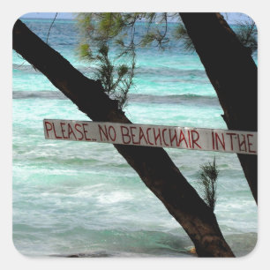 Beach Chairs Rum Point Grand Cayman Vierkante Sticker