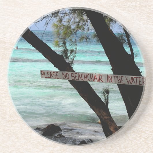 Beach Chairs Rum Point Grand Cayman Zandsteen Onderzetter (Voorkant)