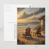 Beach Chairs Sunset Coastal Ocean Vacation Briefkaart (Voorkant / Achterkant)