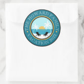 Beach Chairs Sunset Logo Ronde Sticker (Tas)