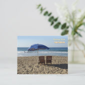 Beach Chairs & Umbrella (aanpasbaar) Briefkaart (Staand voorkant)