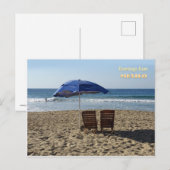 Beach Chairs & Umbrella (aanpasbaar) Briefkaart (Voorkant / Achterkant)