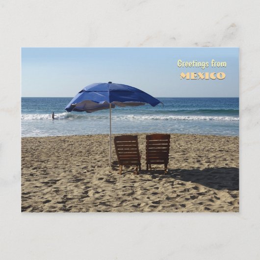 Beach Chairs & Umbrella (aanpasbaar) Briefkaart (Voorkant)