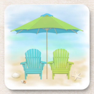 Beach Chairs, Umbrella, Beach Onderzetter